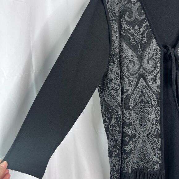 Lennie for Nina Leonard Black Sweater Dress & Shawl Cardigan (Attached) Sz 2X - Picture 8 of 14